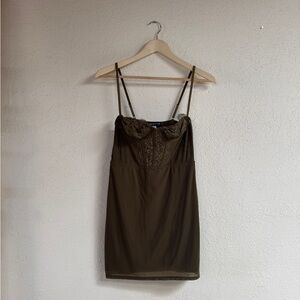 Urban Outfitters Olive Green Slip Dress